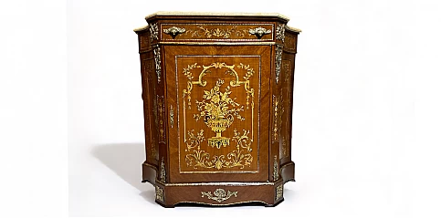 Χειροποίητο μπαγιού με μάρμαρο στυλ Louis Quinze- Έπιπλο εποχής και μαρκιτερί (3003)