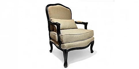 Λουϊ Κένζ πολυθρόνα μαύρη λάκα (ΜH08)