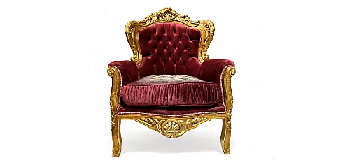 Λουϊ Κένζ πολυθρόνα σκαλιστή με χρυσό φινίρισμα (1104)
