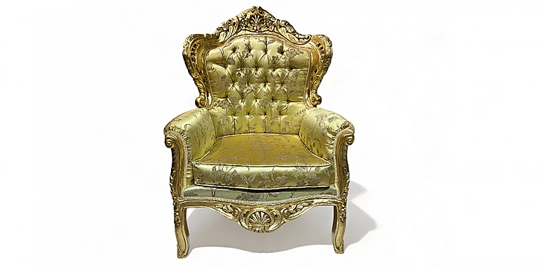 Πολυθρόνα σκαλιστή με χρυσό φινίρισμα (1105)-ΠΟΛΥΘΡΟΝΕΣ / ΜΠΕΡΖΕΡΕΣ