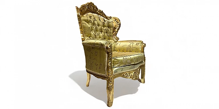 Πολυθρόνα σκαλιστή με χρυσό φινίρισμα (1105)-ΠΟΛΥΘΡΟΝΕΣ / ΜΠΕΡΖΕΡΕΣ