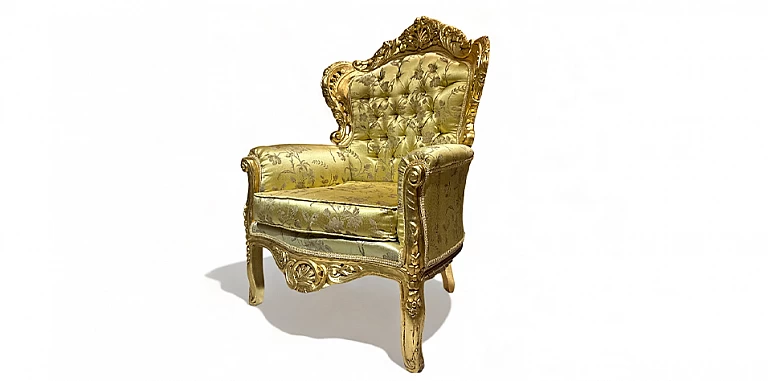 Πολυθρόνα σκαλιστή με χρυσό φινίρισμα (1105)-ΠΟΛΥΘΡΟΝΕΣ / ΜΠΕΡΖΕΡΕΣ