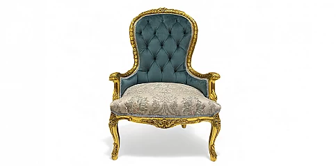 Λουϊ Κένζ πολυθρόνα κλασική σε χρυσή απόχρωση (0002)