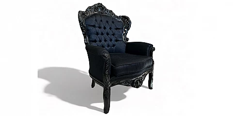 Λουϊ Κένζ πολυθρόνα σκαλιστή σε μαύρο χρώμα (1103)
