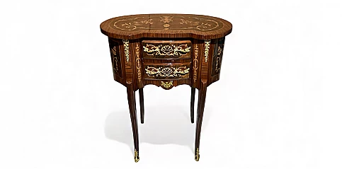 Κλασικό Κομοδίνο Louis Kenz - Χειροποίητο με Μαρκετερί  (0003M)