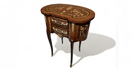 Κλασικό Κομοδίνο Louis Kenz - Χειροποίητο με Μαρκετερί  (0003M)