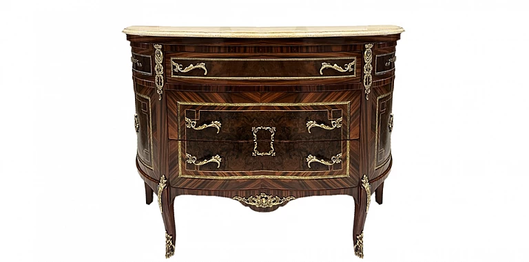 Κομό κλασικό Λουί Κένζ με τρία συρτάρια (1038) ΚΟΜΟΤΕΣ ΚΛΑΣΙΚΕΣ LOUIS XV