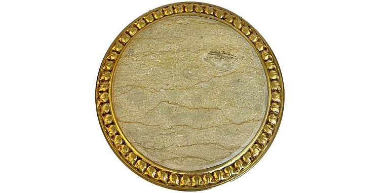 Τραπεζάκι στρογγυλό χρυσό με μάρμαρο (1001)  ΤΡΑΠΕΖΑΚΙ ΛΑΜΠΑΣ LOUIS XV