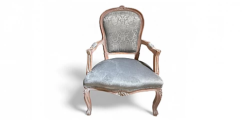 Λουϊ Κένζ πολυθρόνα κλασική σε Γαλλικό στυλ (DGREY)