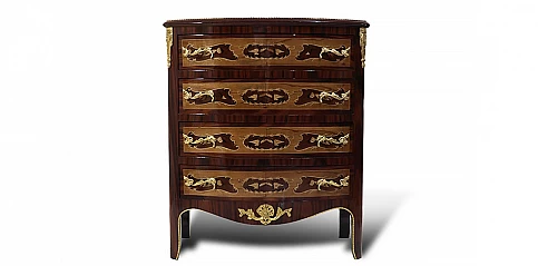 Κλασική συρταριέρα Louis Kenz - Χειροποίητη με Μαρκετερί (0007) 