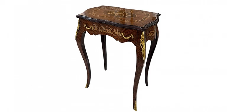 Βοηθητικό Τραπεζάκι με συρτάρι σε Στυλ Louis XV (3004)-ΤΡΑΠΕΖΑΚΙΑ ΛΑΜΠΑΣ Louis XV