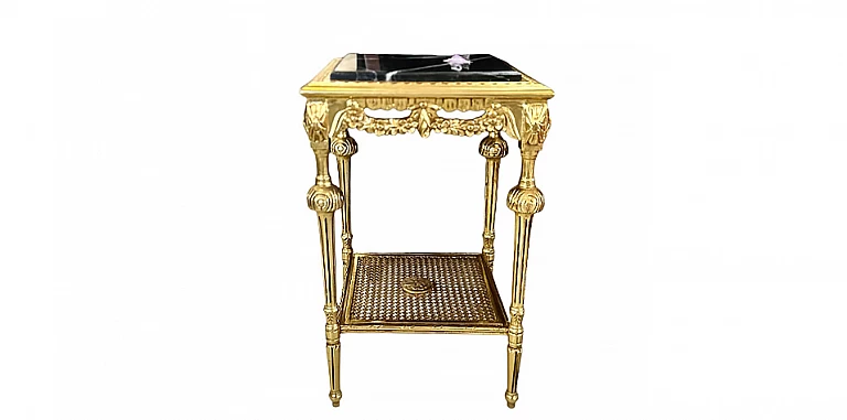 Τραπεζάκι πλαϊνό χρυσό σκαλιστό (SG24)-ΤΡΑΠΕΖΑΚΙΑ ΣΑΛΟΝΙΟΥ Louis XV