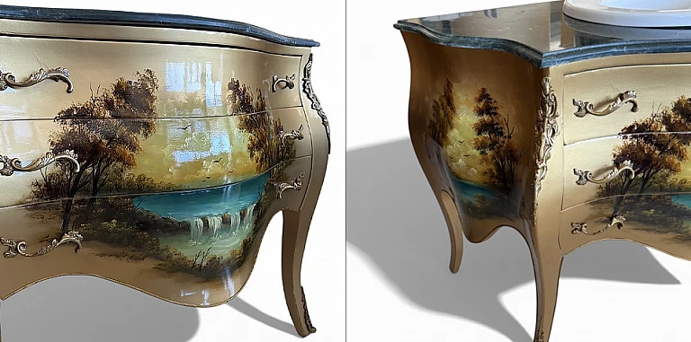 Κλασικό έπιπλο μπάνιου για νιπτήρα (GB3D) ΚΟΜΟΤΕΣ ΚΛΑΣΙΚΕΣ LOUIS XV