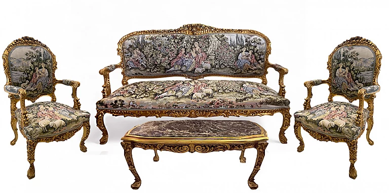  Κλασικό Σαλόνι Louis XVI -Σετ 4 Τεμαχίων (GGED)-ΣΑΛΟΝΑΚΙ Louis XV