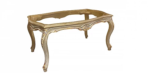 Tραπεζάκι σαλονιού μασίφ ντεκαπέ (0005) Γκρι-Χρυσό