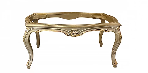 Tραπεζάκι σαλονιού μασίφ ντεκαπέ (0005) Γκρι-Χρυσό