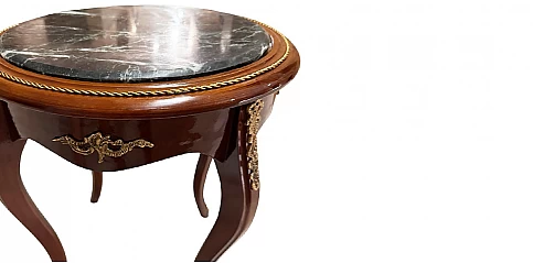 Χειροποίητο Τραπεζάκι Louis XV Ξυλόγλυπτο με Μαρμάρινη Επιφάνεια (1499M) Εκθεσιακό