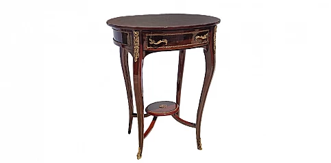 Οβάλ τραπεζάκι λάμπας με συρτάρι (1069)