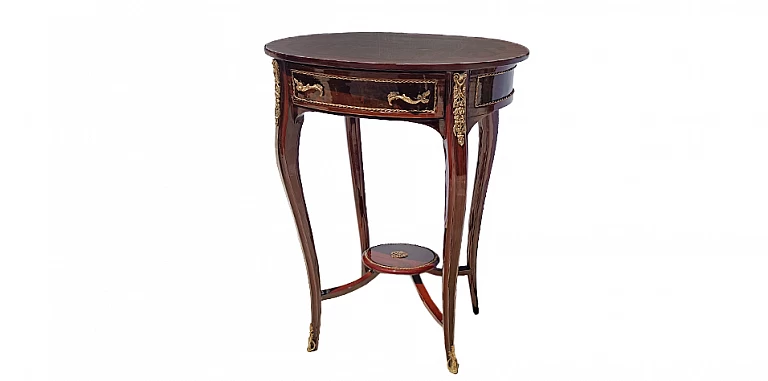 Οβάλ τραπεζάκι λάμπας με συρτάρι (1069) ΤΡΑΠΕΖΑΚΙΑ ΛΑΜΠΑΣ Louis XV