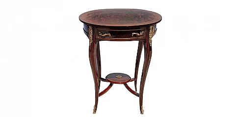 Οβάλ τραπεζάκι λάμπας με συρτάρι (1069)