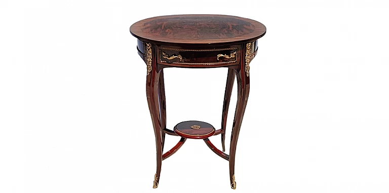 Οβάλ τραπεζάκι λάμπας με συρτάρι (1069) ΤΡΑΠΕΖΑΚΙΑ ΛΑΜΠΑΣ Louis XV