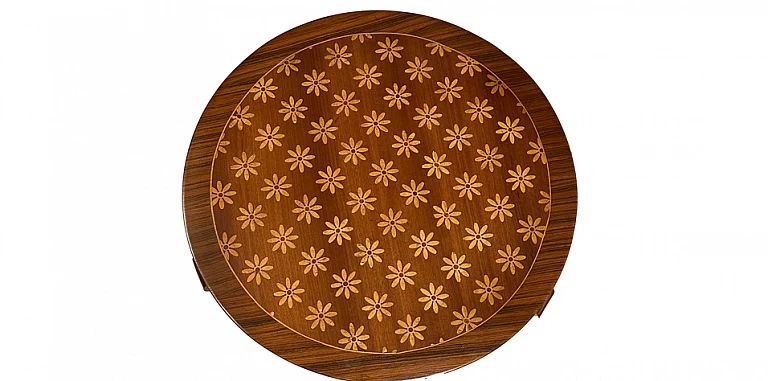 Τραπεζάκι κλασικό με καπλαμά σε μοτίβο λουλουδιών (0008)-ΤΡΑΠΕΖΑΚΙΑ ΛΑΜΠΑΣ Louis XV