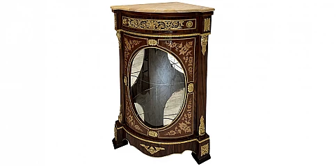 Κλασική βιτρίνα γωνιακή με μάρμαρο Λουί Κένζ (0001)