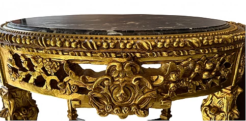 Τραπέζι τραπεζαρίας χρυσό σκαλιστό (0006)