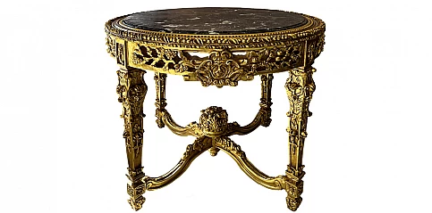 Τραπέζι τραπεζαρίας χρυσό σκαλιστό (0006)