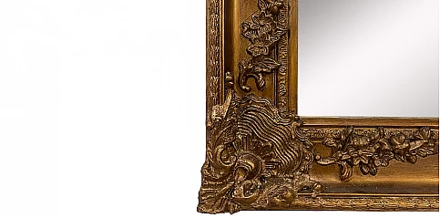 Vintage Χρυσός Σκαλιστός Καθρέφτης για Σαλόνι & Χωλ (0003)