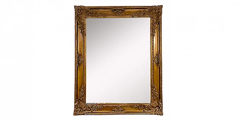 Vintage Χρυσός Σκαλιστός Καθρέφτης για Σαλόνι & Χωλ (0003)