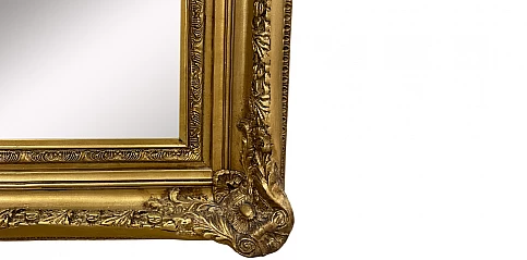 Κάθετος καθρέφτης χρυσός με σκάλισμα (0006)