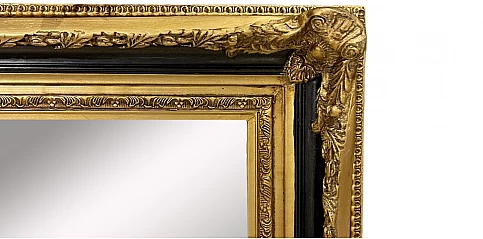 Κάθετος καθρέφτης σε μαύρο-χρυσό χρώμα (0006M)