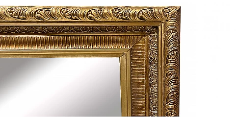 Χρυσός Καθρέφτης Τοίχου με Διακοσμητικό Σκάλισμα (0005)