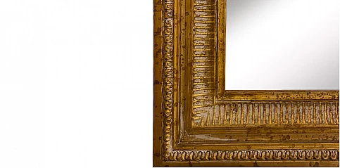 Χρυσός Καθρέφτης Τοίχου με Διακοσμητικό Σκάλισμα (0014)