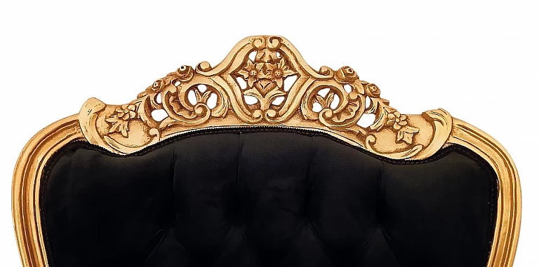 Λουϊ Κένζ πολυθρόνα θρόνος σε μαύρο βελούδο (X01M) ΠΟΛΥΘΡΟΝΕΣ / ΜΠΕΡΖΕΡΕΣ