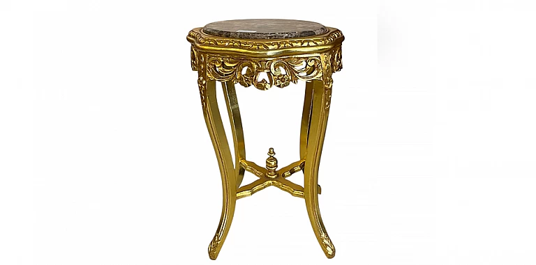 Τραπεζάκι στρογγυλό κλασικό με μάρμαρο (1011) ΤΡΑΠΕΖΑΚΙ ΛΑΜΠΑΣ LOUIS XV