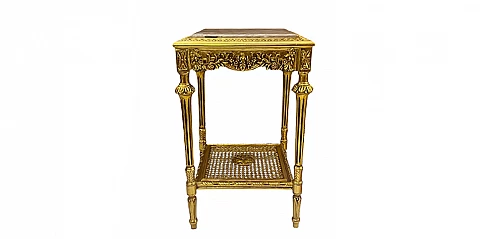 Μπαρόκ Τραπεζάκι με Χρυσό Φινίρισμα και Μάρμαρο Τετράγωνο (1012) 