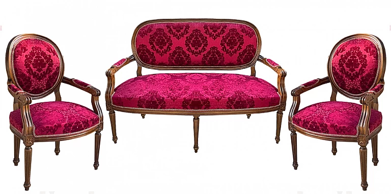 Κλασικό σαλονάκι Λουί Κένζ στυλ μπορντώ (1002) ΣΑΛΟΝΑΚΙ Louis XV