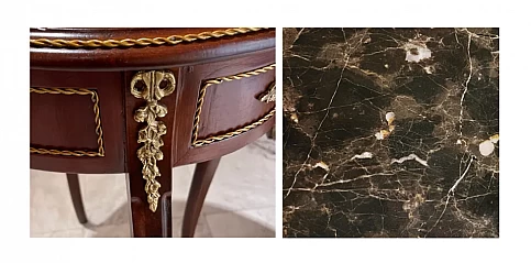 Louis XV Χειροποίητο Τραπεζάκι με Μαρμάρινη Επιφάνεια (1498-B)