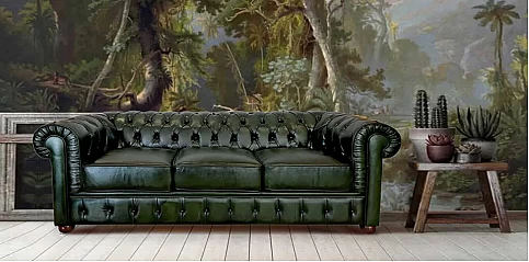 Τριθέσιος δερμάτινος καναπές (58P3)