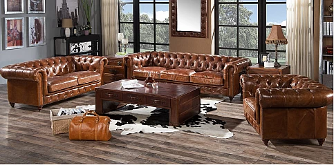 Σετ Chesterfield καναπέδες 3.5θέσιος και 2.5θέσιος (0092,0093)