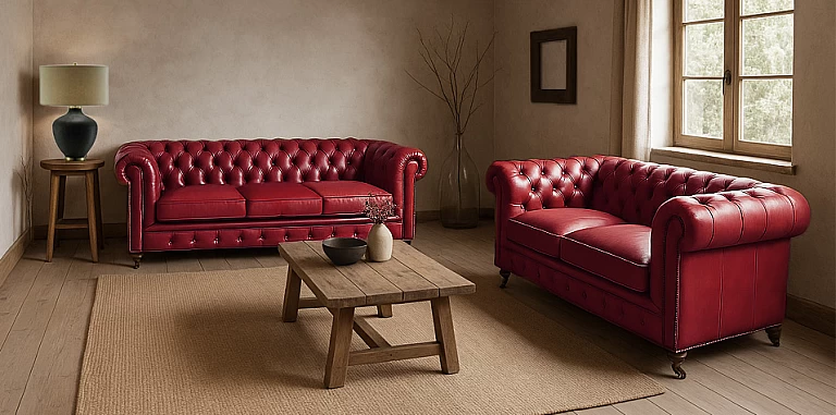 Σετ καναπέδες Chesterfield 3θέσιος & 2θέσιος (GD493,GD492) ΣΑΛΟΝΙΑ ΓΡΑΦΕΙΟΥ ΔΕΡΜΑΤΙΝΑ