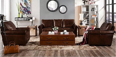 Σαλόνι δερμάτινο σετ (30042,30043)