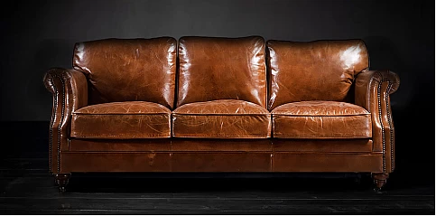 Τριθέσιος καναπές δερμάτινος (3083)