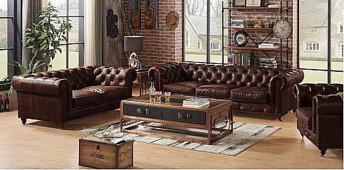 Σετ Chesterfield καναπέδες 3.5θέσιος και 2.5θέσιος (FG192,FG193)