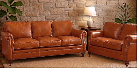 Σαλόνι 3θέσιος και 2θέσιος σε γνήσιο δέρμα (GD183,GD182)