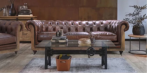 Σετ δερμάτινοι καναπέδες 3θέσιος και 2θέσιος (31003,31002B)