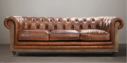 Τριθέσιος καναπές δερμάτινος (31003)