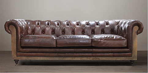 Τριθέσιος καναπές δερμάτινος (31003B)